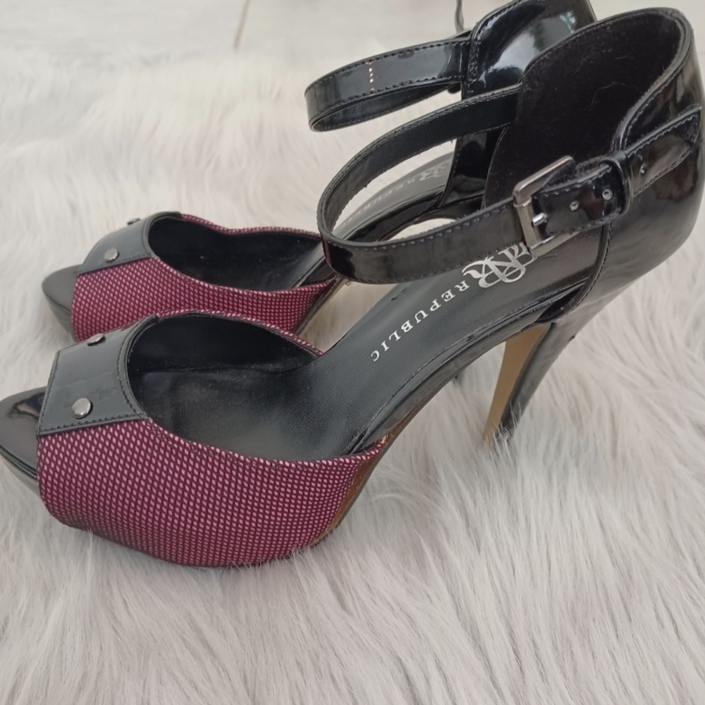 Rock & Republic Black & Pink High Heel Shoes Size 9.5 - Picture 4 of 9